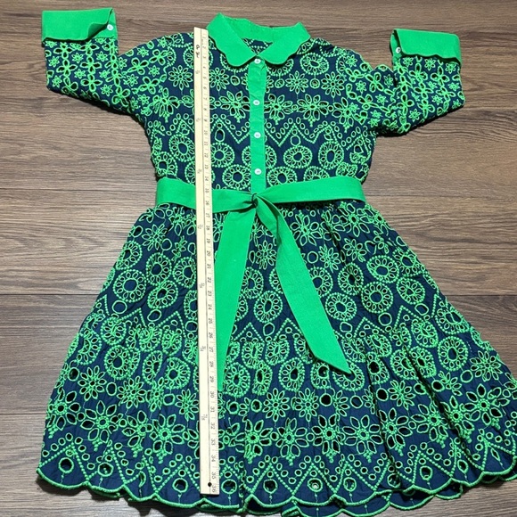 🔥🔥🔥Gretchen Scott Designs Vibrant Green and Navy Midi Dress Size: Small🔥🔥🔥 - Picture 5 of 5